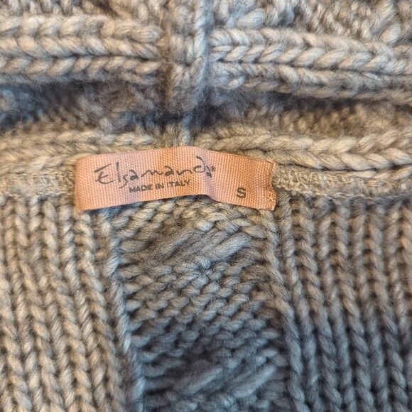 Anthropologie Elsamanda Sweater Cardigan Womens Small Gray Chunky Knit Open Long - Picture 4 of 7
